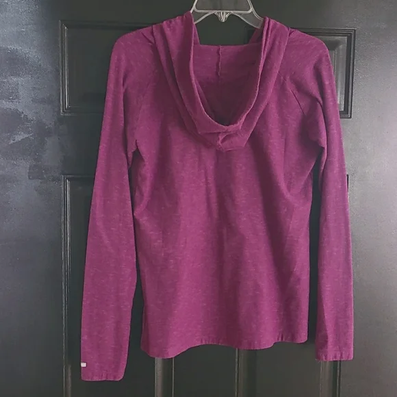 Columbia Lightweight Hoodie Shirt/Top. Sz L.  Plum.   Pocket - Picture 2 of 7